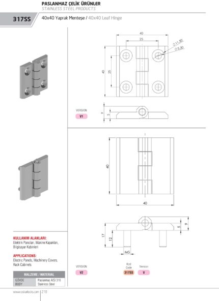 BAGLAMA INOX 40X40 (317 V1 SS)