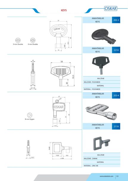KLJUČ (203-3) tehnicki podaci